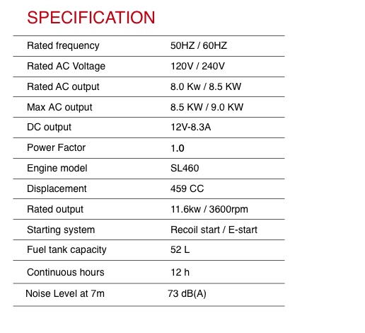 SL10000E(8kw rated)